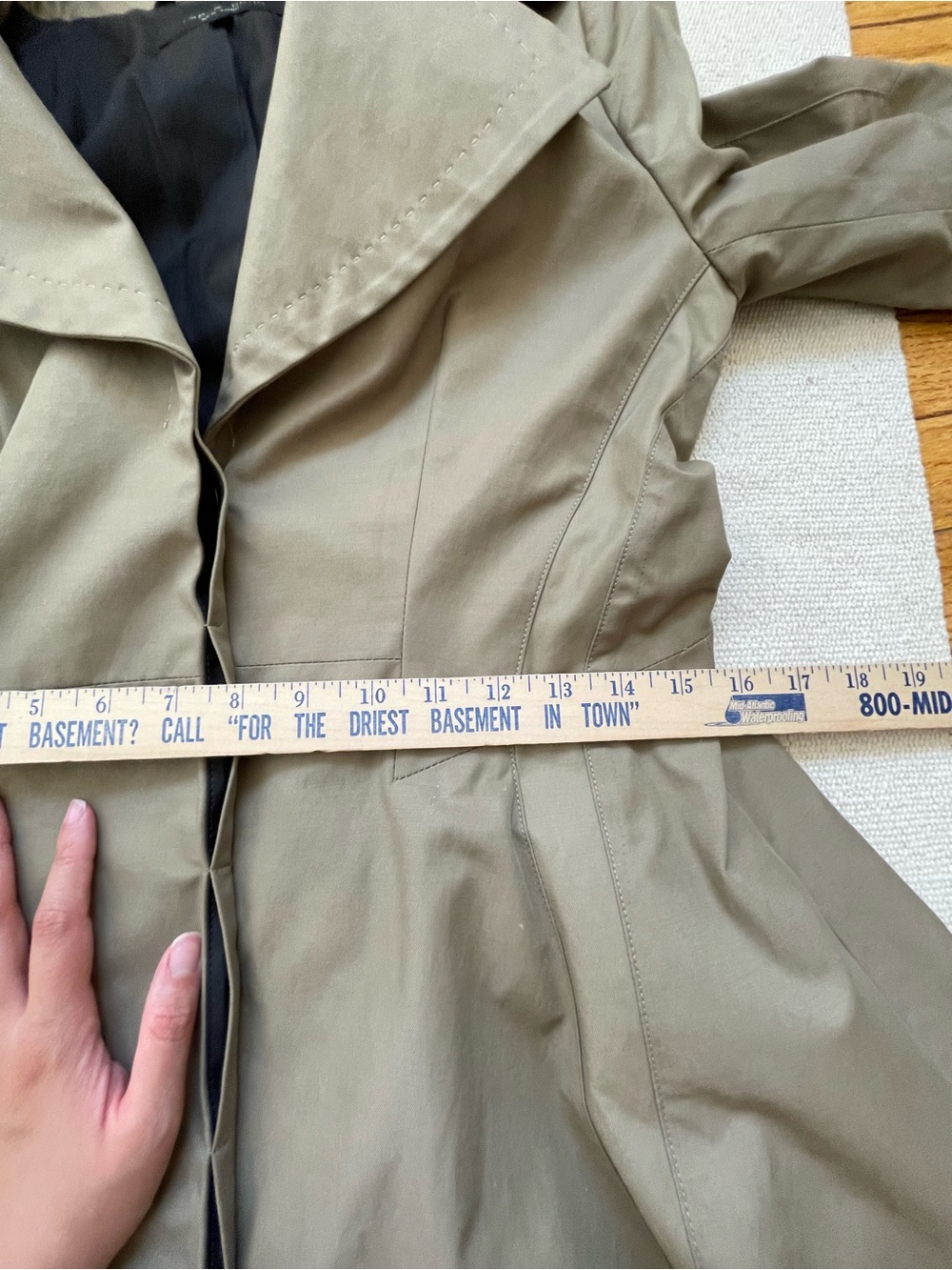 Rag & Bone Trench Jacket Khaki Tan Women's Size 2 Minimalist Classic - Picture 7 of 8